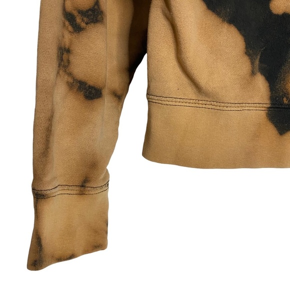 Obey Long Sleeve Hoodie Acid Wash Tie Dye Black Brown Kangaroo Pocket Medium - Picture 8 of 16